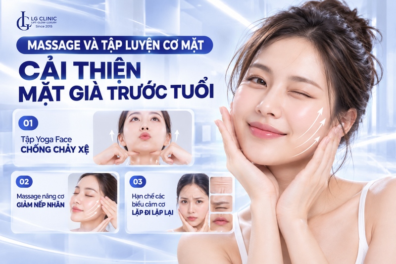 Massage nhẹ nhàng theo hướng từ dưới lên trên hỗ trợ da săn chắc hơn