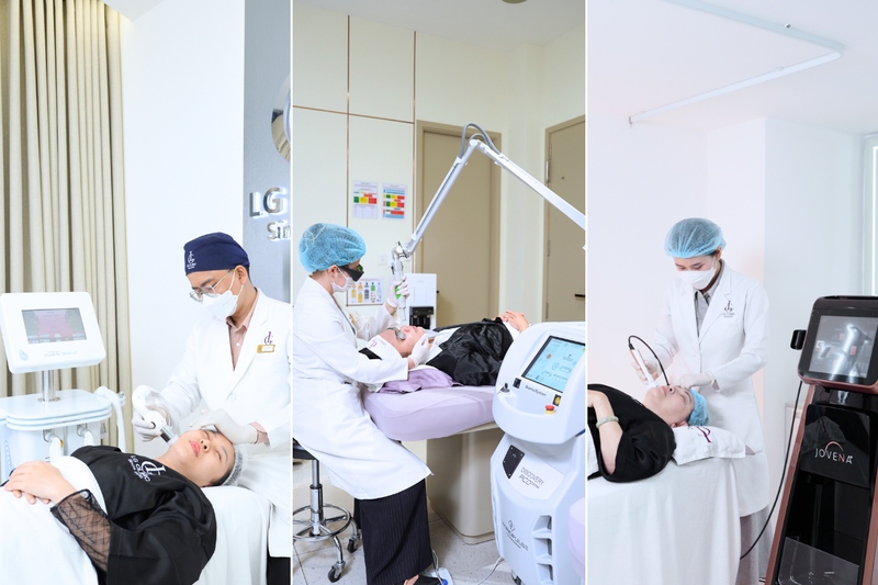 Bác sĩ thăm khám, soi da trước khi chọn liệu trình phù hợp 