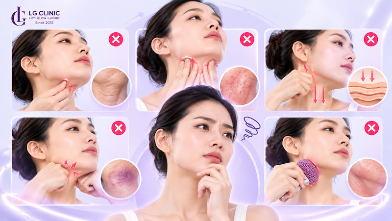 Những sai lầm khi massage giảm nọng cằm